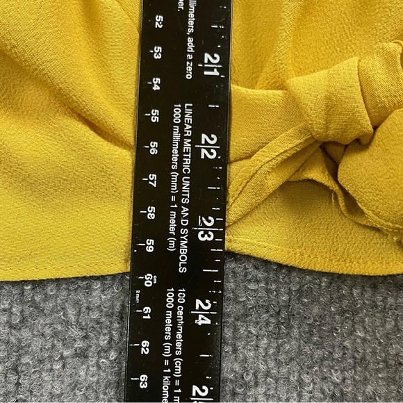 Madewell Shirt Womens XL Raelynn Yellow Wrap Blouse Side Tie Viscose V-Neck - Picture 9 of 16